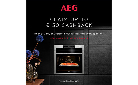 Claim up to €150 Cashback when you buy selected AEG kitchen or laundry appliances